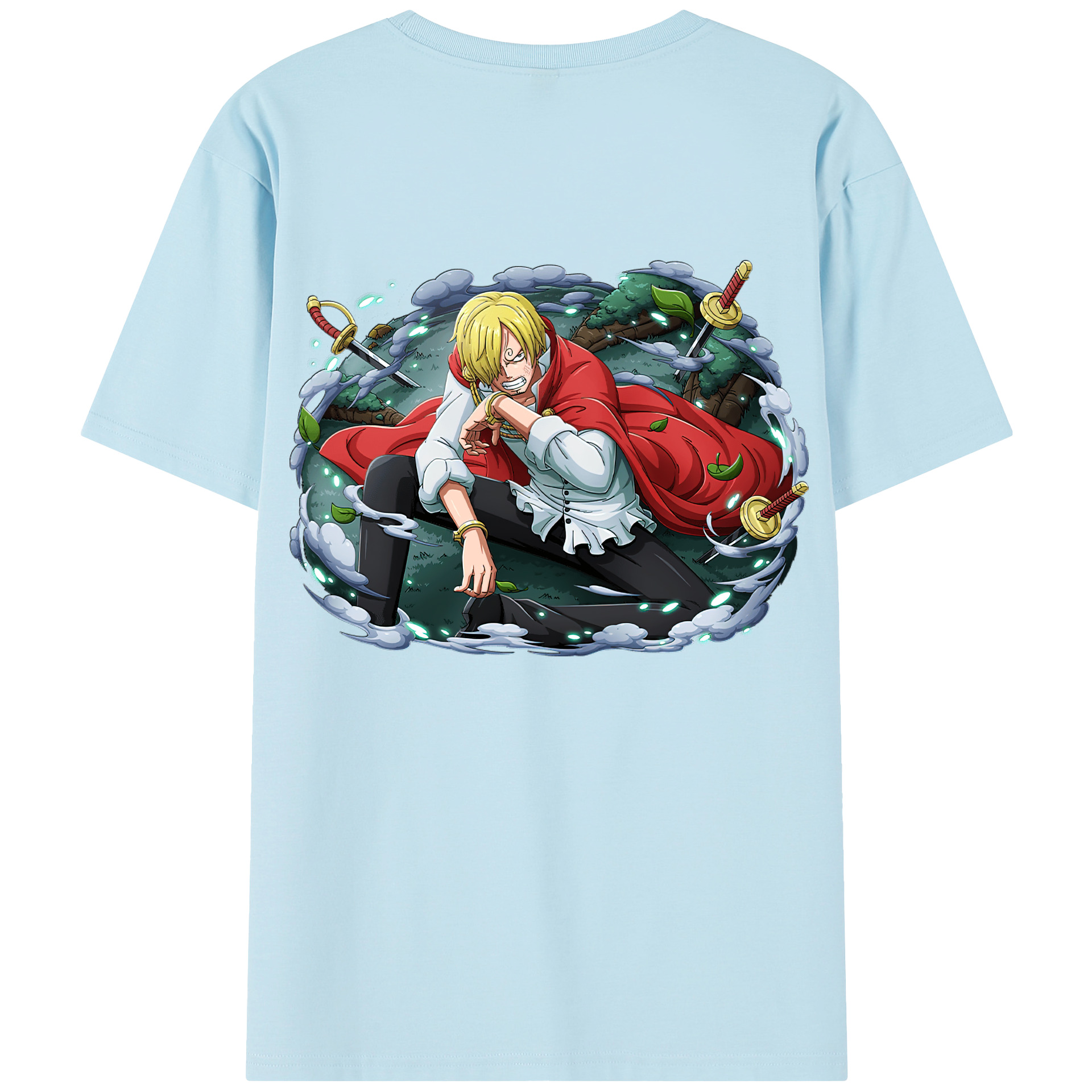 ワンピース サンジ ONE PIECE Sanji 綿100％半袖Tシャツ（背面プリント）